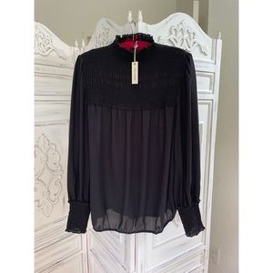 NWT Ruffled Smocked Long Sleeve Blouse by Max Studio